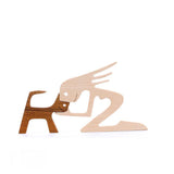 Handmade Wooden Statue Sitting Family and Dog Craft Home Decor - B05 - Extra Image