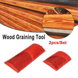 2PCS Wood Graining Tool Wood Grain Wall Art Paint For Wall Painting Decor DIY - Rear View
