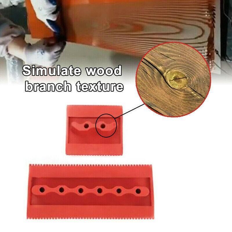 2PCS Wood Graining Tool Wood Grain Wall Art Paint For Wall Painting Decor DIY