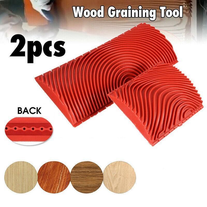 2PCS Wood Graining Tool Wood Grain Wall Art Paint For Wall Painting Decor DIY