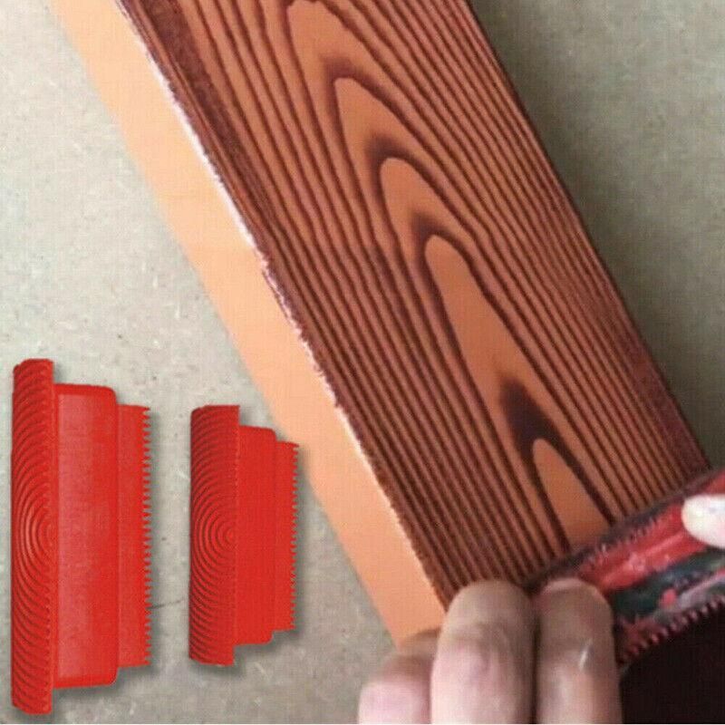 2PCS Wood Graining Tool Wood Grain Wall Art Paint For Wall Painting Decor DIY