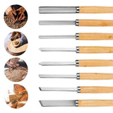 8X Heavy Duty HSS Wood Lathe Chisel Set Turning Wood Tools Carving GougeDurable - Close-Up Angle