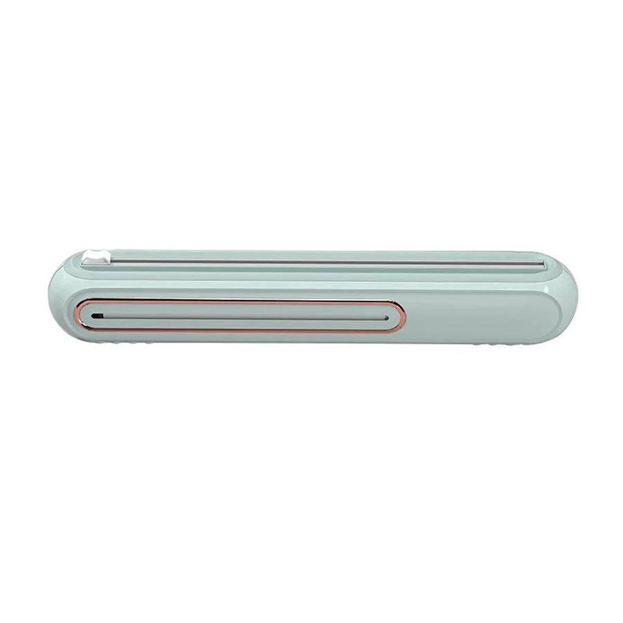 Cling Film Cutter Box Plastic Wrap Dispenser Sliding Container Fits Rolls up to 32cm - Green