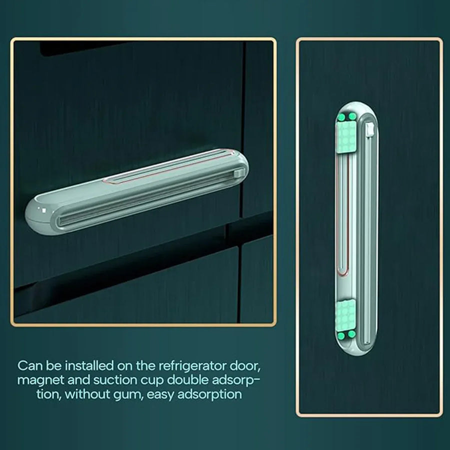 Cling Film Cutter Box Plastic Wrap Dispenser Sliding Container Fits Rolls up to 32cm - Green