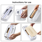 Kitchen Plastic Wrap Cutter Cling Film Dispenser Box ABS White 38.5 x 15 x 7cm
