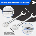 10PCS Mini Mirror Polishing Open-end Wrench and Double-purpose Wrench Set 4-11mm