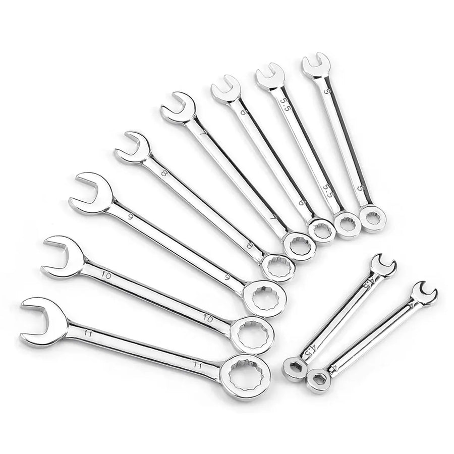 10PCS Mini Mirror Polishing Open-end Wrench and Double-purpose Wrench Set 4-11mm