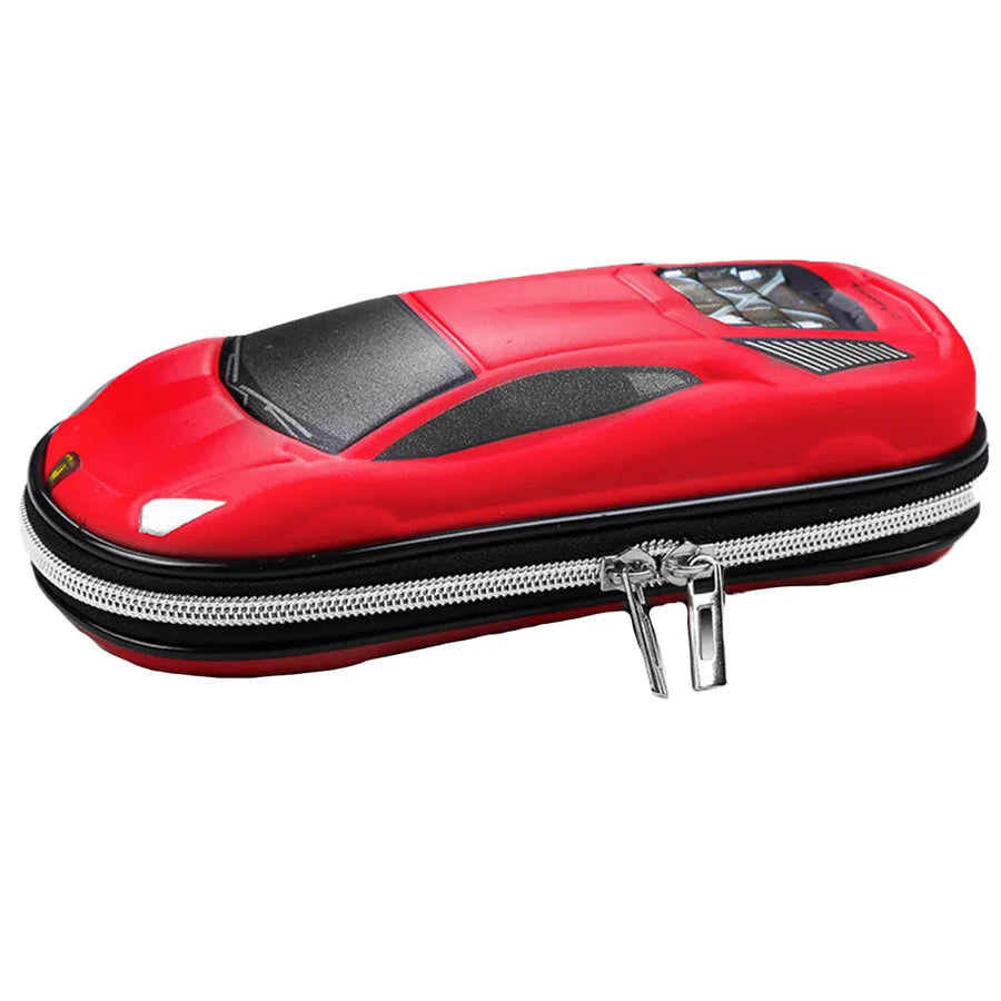 Large Capacity Stationery Box Three Layer Multifunctional Pencil Bag Case - Red