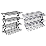 3/4 Tier Camping Dining Rack Iron Shelf Portable Picnic Rack Foldable Storage Table - 4 Layers