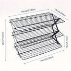 3/4 Tier Camping Dining Rack Iron Shelf Portable Picnic Rack Foldable Storage Table - 4 Layers