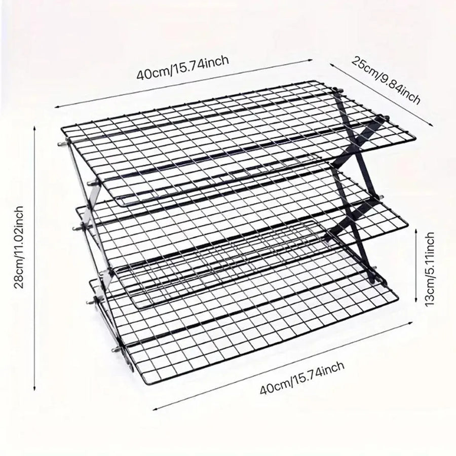 3/4 Tier Camping Dining Rack Iron Shelf Portable Picnic Rack Foldable Storage Table - 4 Layers