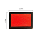 Stamp Ink Pad Rectangular 63x95mm for Rubber Stamps Office Fingerprint Stamping - Black - Top-Down View
