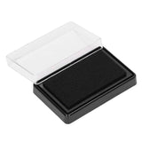 Stamp Ink Pad Rectangular 63x95mm for Rubber Stamps Office Fingerprint Stamping - Black - Low Angle