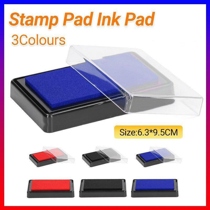 Stamp Ink Pad Rectangular 63x95mm for Rubber Stamps Office Fingerprint Stamping - Blue