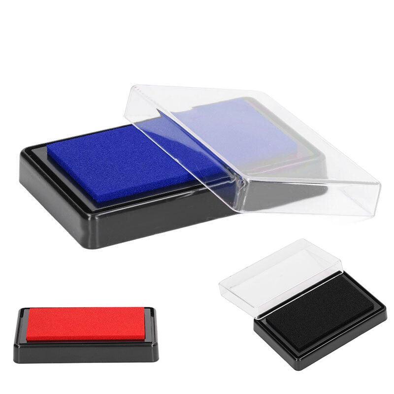 Stamp Ink Pad Rectangular 63x95mm for Rubber Stamps Office Fingerprint Stamping - Blue