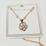 Pearl Flower Bracelet Women Bracelets Charm Hand Chain Titanium Steel Chain - Necklaces - Low Angle