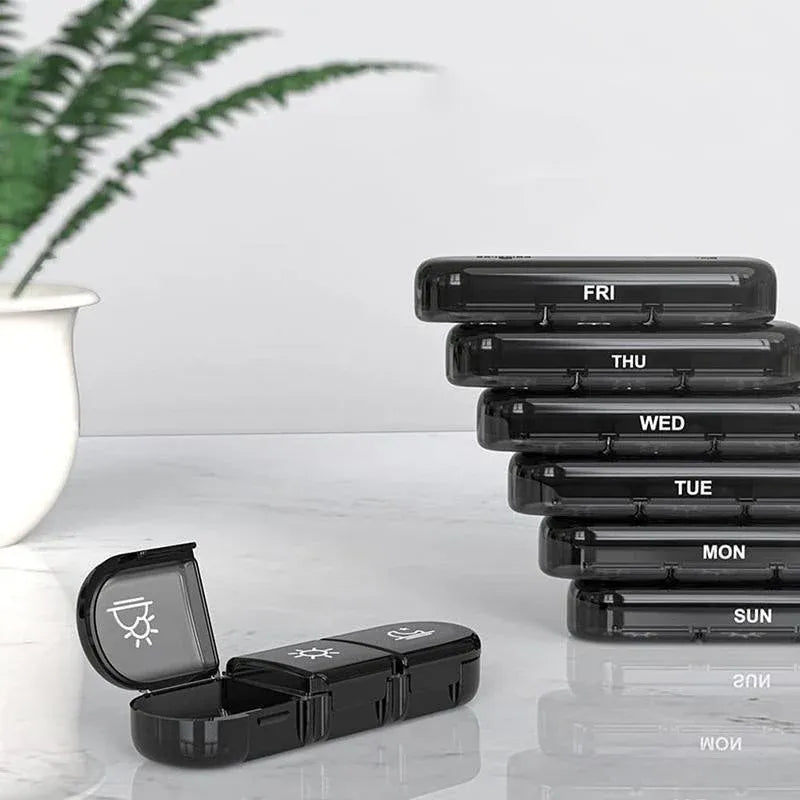 7 Day Medicine Organizer Pill Box Tablet Daily Case Weekly Dispenser Container - Colourful