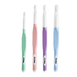 4pcs Weave Yarn Craft Tools Ergonomic Handle Non-Slip Knitting Needles Crochet Hooks - Front View