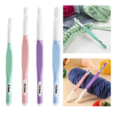 4pcs Weave Yarn Craft Tools Ergonomic Handle Non-Slip Knitting Needles Crochet Hooks - 45-Degree Angle