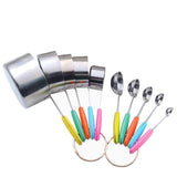 10 Piece Stainless Steel Measuring Cups and Spoons Set for Baking and Cooking - Front View