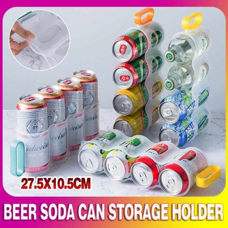Beer Soda Can Storage Holder Kitchen Fridge Space Saver Rack Organizer 1-3PCS - Green