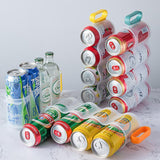 Beer Soda Can Storage Holder Kitchen Fridge Space Saver Rack Organizer 1-3PCS - Yellow - Side View