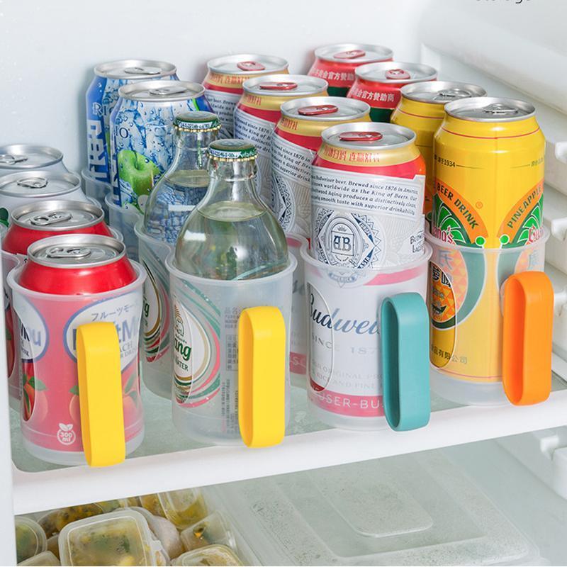 Beer Soda Can Storage Holder Kitchen Fridge Space Saver Rack Organizer 1-3PCS - Yellow