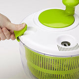 Salad Spinner Vegetable Lettuce Salad Leaves Washer Dryer Serving Bowl Container - Top-Down View