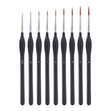 9PCS Fine Detail Paint Brush Set for Watercolour Gouache Acrylic Miniature Art - Front View