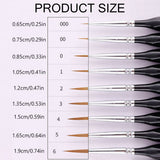 9PCS Fine Detail Paint Brush Set for Watercolour Gouache Acrylic Miniature Art