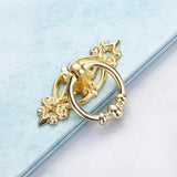 5PCS Vintage Handles Cabinet Drawer Cupboard Door Iron Knob Gold Pull - Black - Top-Down View