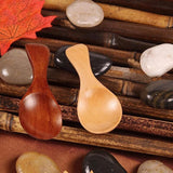 5PCS Mini Wooden Spoons Natural Wood Spice Condiment Dessert Scoops - Red - Extra Image