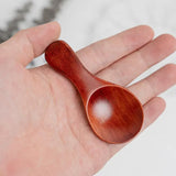5PCS Mini Wooden Spoons Natural Wood Spice Condiment Dessert Scoops - Red - Extra Image