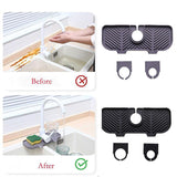 Kitchen Faucet Storage Rack Holder Soap Sponges Caddy Organizer Sink Basket Rack - Black - Top-Down View