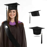 Mortarboard Graduation Hat Academic Cap Black Bachelor Master Chancellor Hat Au - Top-Down View