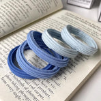 5PCS Girls Hair Bands Gradient Colour Rope Ring Elastic Hairband Ponytail Holder - Grey-5PCS