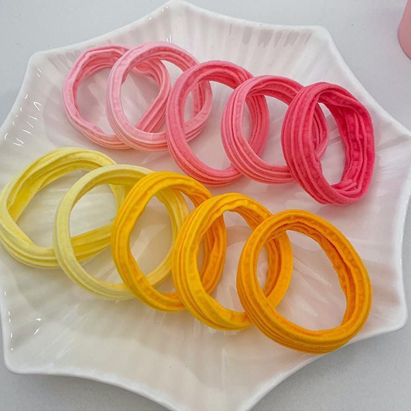 5PCS Girls Hair Bands Gradient Colour Rope Ring Elastic Hairband Ponytail Holder - Grey-5PCS