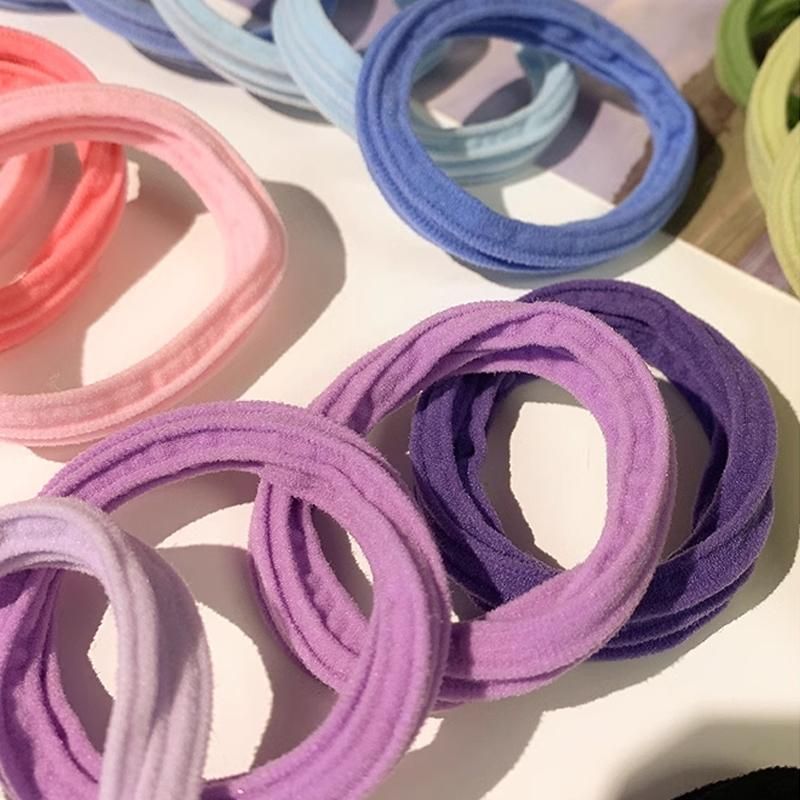 5PCS Girls Hair Bands Gradient Colour Rope Ring Elastic Hairband Ponytail Holder - Grey-5PCS