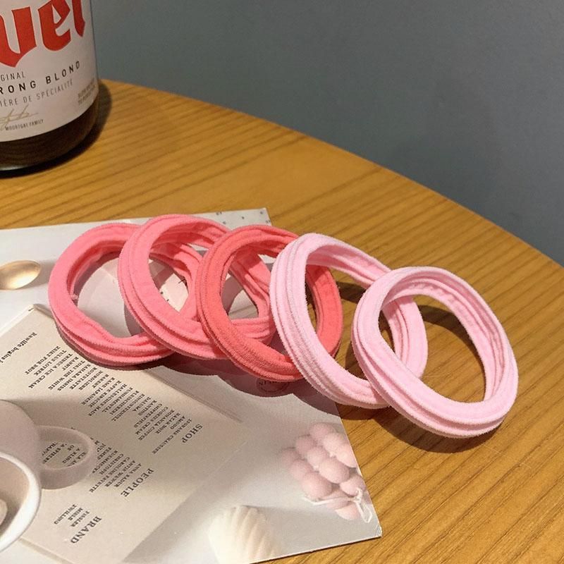 5PCS Girls Hair Bands Gradient Colour Rope Ring Elastic Hairband Ponytail Holder - Grey-5PCS