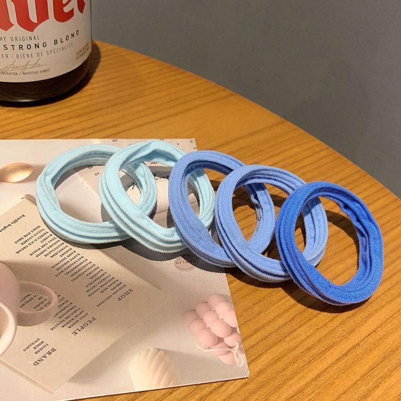 5PCS Girls Hair Bands Gradient Colour Rope Ring Elastic Hairband Ponytail Holder - Grey-5PCS