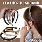 Women Girls Boho Chic Braided Synthetic Leather Hair Headband Head Band Hoop - Beige