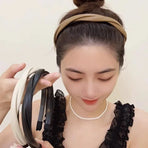 Women Girls Boho Chic Braided Synthetic Leather Hair Headband Head Band Hoop - Beige