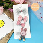 3/4PCS Christmas Hair Clips Set Bow Flower Hairpin Hairgrip Cute Girls Barrettes - Pink Crown Set