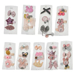 3/4PCS Christmas Hair Clips Set Bow Flower Hairpin Hairgrip Cute Girls Barrettes - Sequin Stars Set