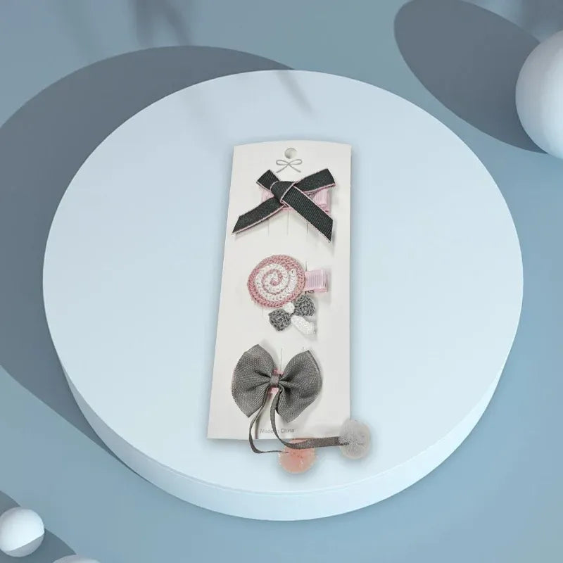 3/4PCS Christmas Hair Clips Set Bow Flower Hairpin Hairgrip Cute Girls Barrettes - Sequin Stars Set