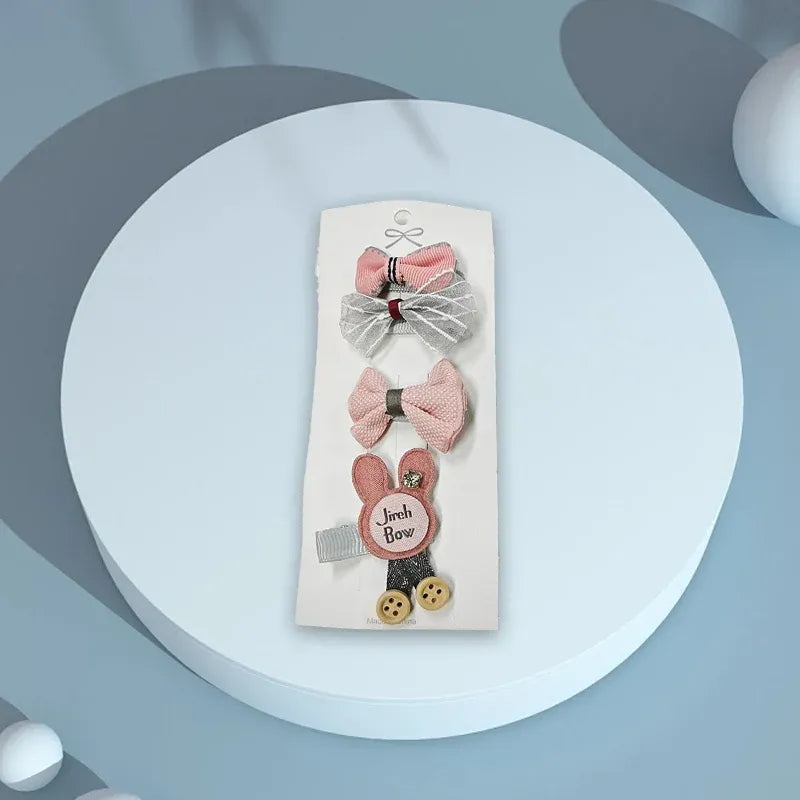 3/4PCS Christmas Hair Clips Set Bow Flower Hairpin Hairgrip Cute Girls Barrettes - Sequin Stars Set