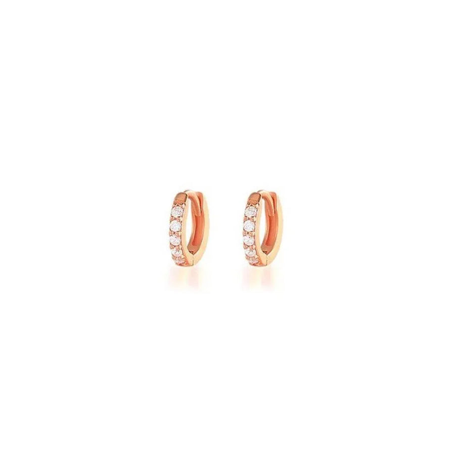 7sizes Hoop Earring Silver Zirconia Ear Huggie Hoop Cartilage Piercing Jewellery - Champagne-5mm