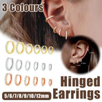 7sizes Hoop Earring Silver Zirconia Ear Huggie Hoop Cartilage Piercing Jewellery - Champagne-8mm