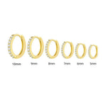 7sizes Hoop Earring Silver Zirconia Ear Huggie Hoop Cartilage Piercing Jewellery - Champagne-6mm