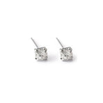 4/5mm Cushion Lab-Created Diamond Stud Earrings Women's 14K White Gold Finish - 4MM